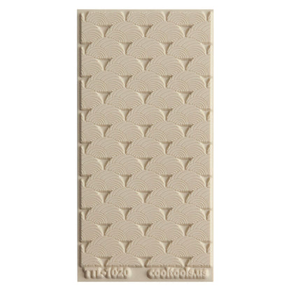 Texture Tile - Seashell Sunset. Beige Texture Tiles are flexible, washable and can be used with any soft clay. Spritz with CoolSlip or dust on Dry Powder Release for stick-free impressions when using metal clay and polymer clay.