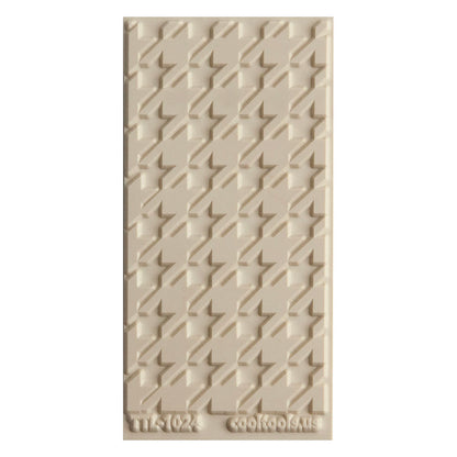 Texture Tile - Houndstooth. Beige Texture Tiles are flexible, washable and can be used with any soft clay. Spritz with CoolSlip or dust on Dry Powder Release for stick-free impressions when using metal clay and polymer clay.