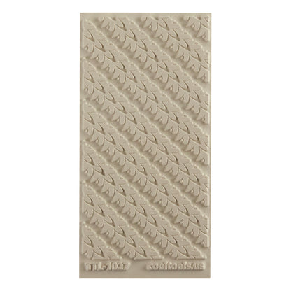 Texture Tile - Diagonal Botanicals Beige Texture Tiles are flexible, washable and can be used with any soft clay. Spritz with CoolSlip or dust on Dry Powder Release for stick-free impressions when using 