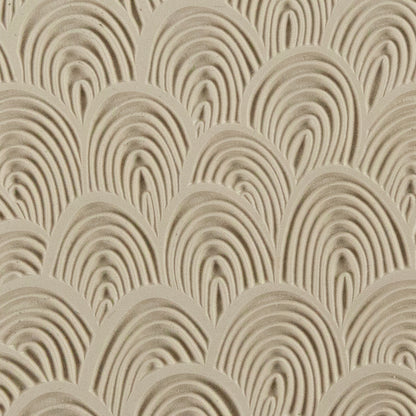 Texture Tile - Lolli Sunrise Beige Texture Tiles are flexible, washable and can be used with any soft clay. Spritz with CoolSlip or dust on Dry Powder Release for stick-free impressions when using 