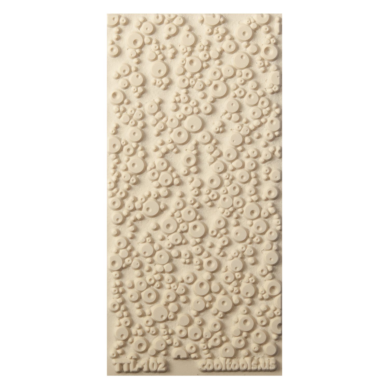 Texture Tile - Double Bubble. Beige Texture Tiles are flexible, washable and can be used with any soft clay. Spritz with CoolSlip or dust on Dry Powder Release for stick-free impressions when using metal clay and polymer clay.