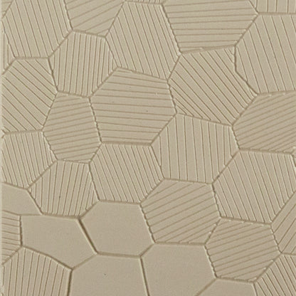 Texture Tile - Honeycomb Mosaic Embossed Beige Texture Tiles are flexible, washable and can be used with any soft clay. Spritz with CoolSlip or dust on Dry Powder Release for stick-free impressions when using 