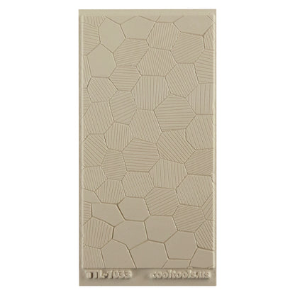 Texture Tile - Honeycomb Mosaic Embossed Beige Texture Tiles are flexible, washable and can be used with any soft clay. Spritz with CoolSlip or dust on Dry Powder Release for stick-free impressions when using 