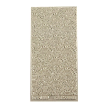 Texture Tile - Moroccan Sunrise Embossed Beige Texture Tiles are flexible, washable and can be used with any soft clay. Spritz with CoolSlip or dust on Dry Powder Release for stick-free impressions when using 