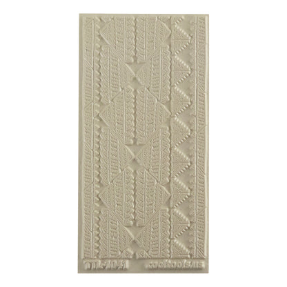 Texture Tile - Tribal Rug Beige Texture Tiles are flexible, washable and can be used with any soft clay. Spritz with CoolSlip or dust on Dry Powder Release for stick-free impressions when using 