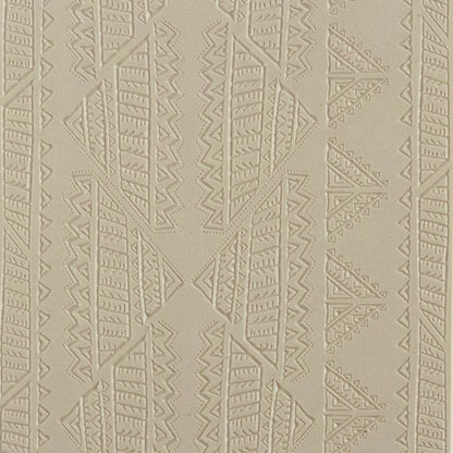 Texture Tile - Tribal Rug Embossed Beige Texture Tiles are flexible, washable and can be used with any soft clay. Spritz with CoolSlip or dust on Dry Powder Release for stick-free impressions when using  
