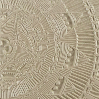 Texture Tile - Lazy Mandala Beige Texture Tiles are flexible, washable and can be used with any soft clay. Spritz with CoolSlip or dust on Dry Powder Release for stick-free impressions when using 