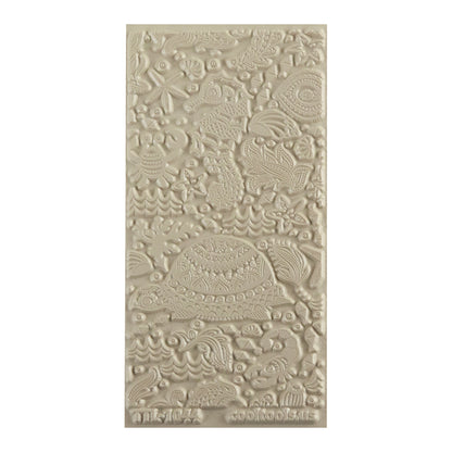 Texture Tile - Under the Sea Beige Texture Tiles are flexible, washable and can be used with any soft clay. Spritz with CoolSlip or dust on Dry Powder Release for stick-free impressions when using 