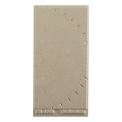 Texture Tile - Lazy Mandala Embossed Beige Texture Tiles are flexible, washable and can be used with any soft clay. Spritz with CoolSlip or dust on Dry Powder Release for stick-free impressions when using 