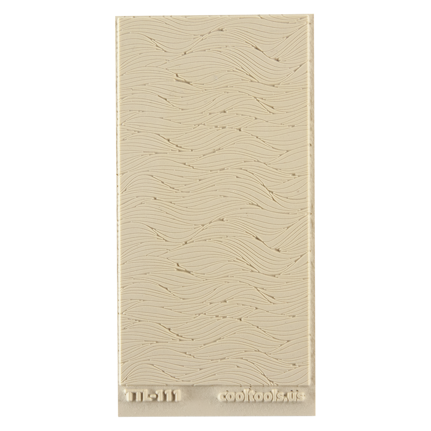 Texture Tile - Body Wave Fineline. Beige Texture Tiles are flexible, washable and can be used with any soft clay. Spritz with CoolSlip or dust on Dry Powder Release for stick-free impressions when using metal clay and polymer clay.