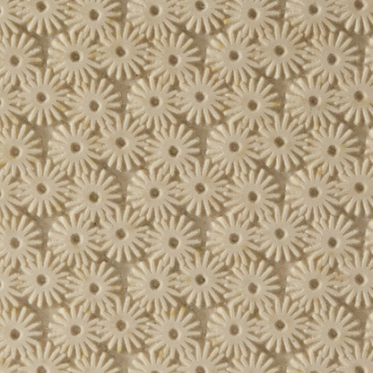 Texture Tile - Starburst. Beige Texture Tiles are flexible, washable and can be used with any soft clay. Spritz with CoolSlip or dust on Dry Powder Release for stick-free impressions when using metal clay and polymer clay.