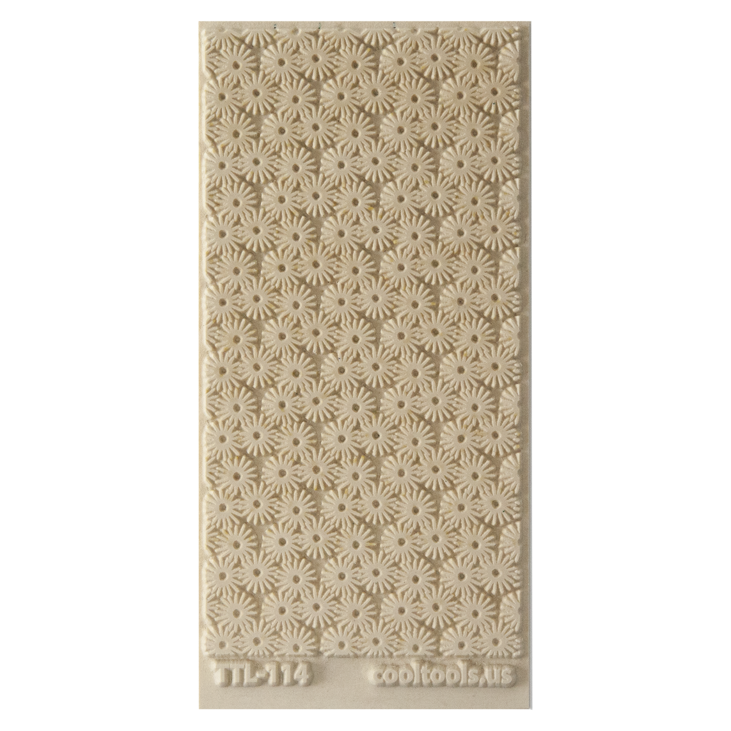 Texture Tile - Starburst. Beige Texture Tiles are flexible, washable and can be used with any soft clay. Spritz with CoolSlip or dust on Dry Powder Release for stick-free impressions when using metal clay and polymer clay.