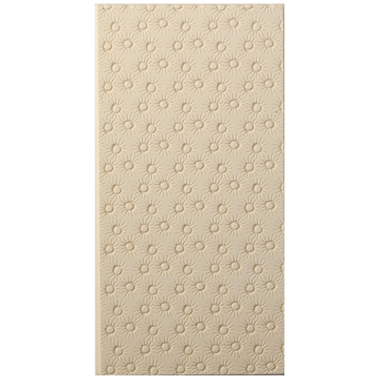 Texture Tile - Starburst Embossed. Beige Texture Tiles are flexible, washable and can be used with any soft clay. Spritz with CoolSlip or dust on Dry Powder Release for stick-free impressions when using metal clay and polymer clay.