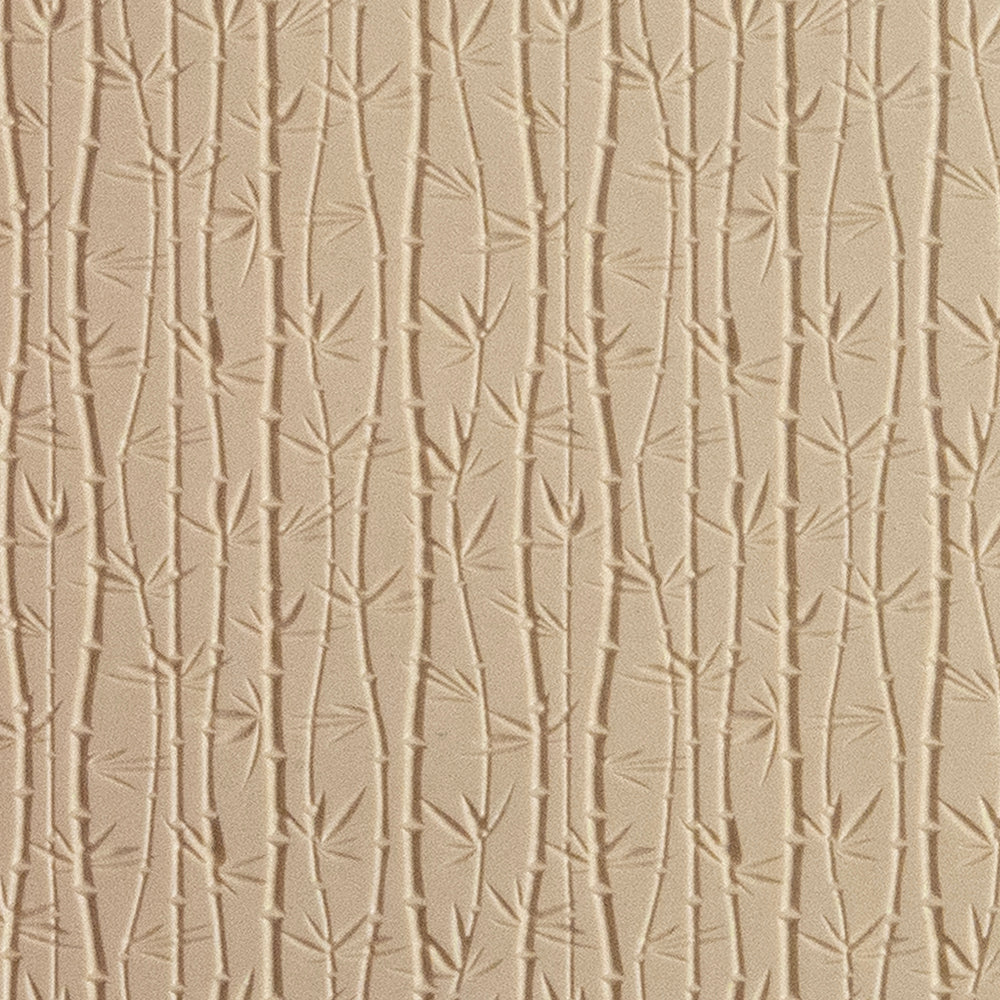 Texture Tile - Bamboo Embossed. Beige Texture Tiles are flexible, washable and can be used with any soft clay. Spritz with CoolSlip or dust on Dry Powder Release for stick-free impressions when using metal clay and polymer clay.