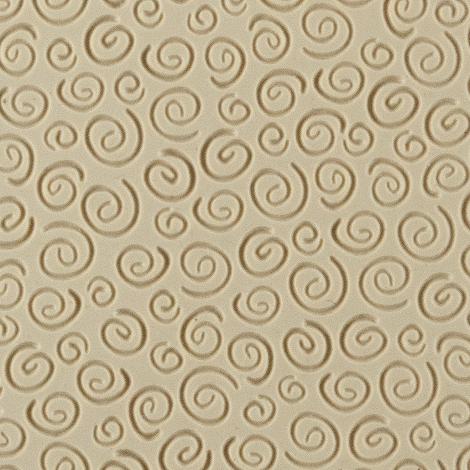 Texture Tile - Spirals Mini Embossed. Beige Texture Tiles are flexible, washable and can be used with any soft clay. Spritz with CoolSlip or dust on Dry Powder Release for stick-free impressions when using metal clay and polymer clay.