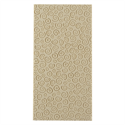 Texture Tile - Spirals Mini Embossed. Beige Texture Tiles are flexible, washable and can be used with any soft clay. Spritz with CoolSlip or dust on Dry Powder Release for stick-free impressions when using metal clay and polymer clay.