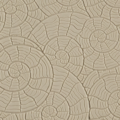 Texture Tile - Nautilus Fineline. Beige Texture Tiles are flexible, washable and can be used with any soft clay. Spritz with CoolSlip or dust on Dry Powder Release for stick-free impressions when using metal clay and polymer clay.