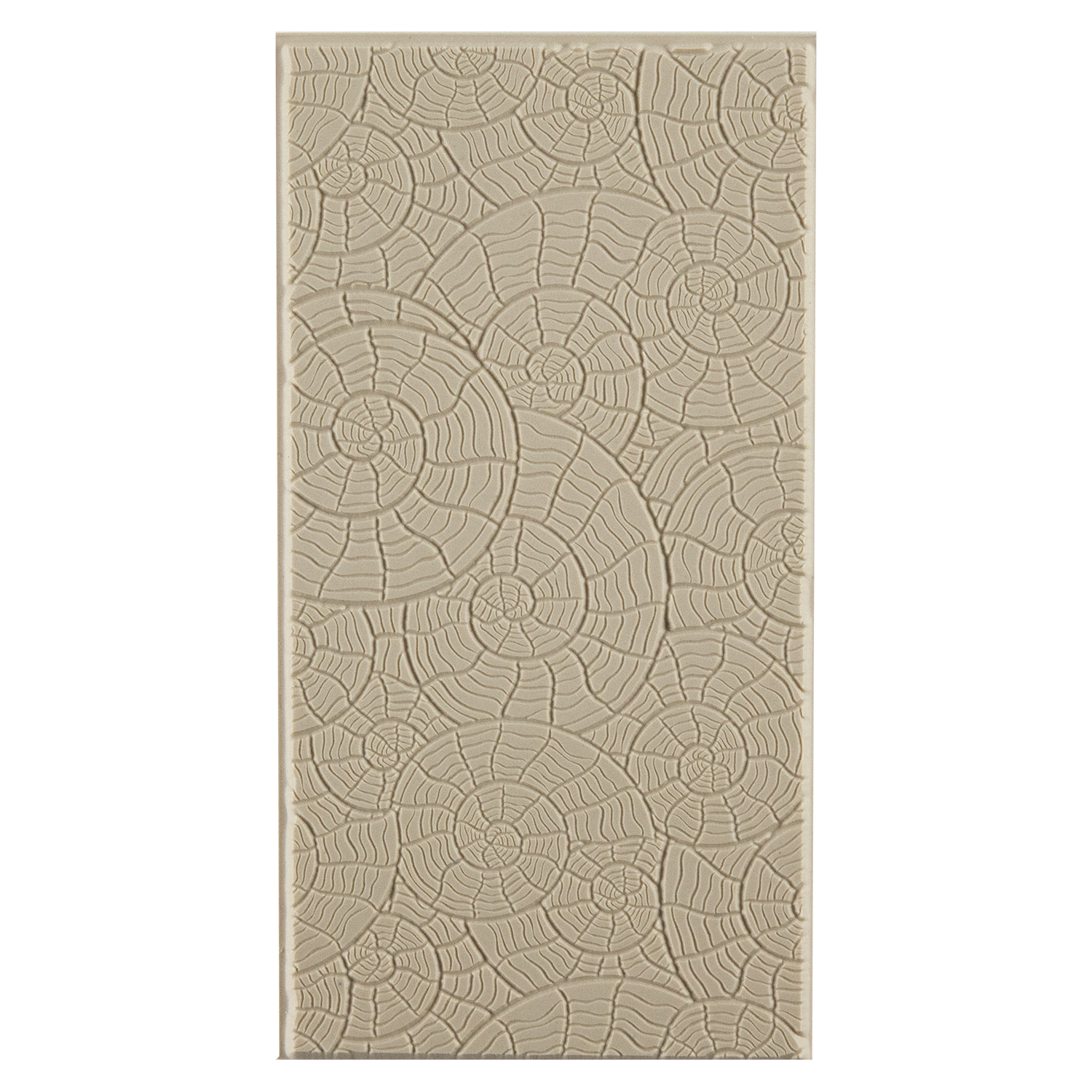 Texture Tile - Nautilus Fineline. Beige Texture Tiles are flexible, washable and can be used with any soft clay. Spritz with CoolSlip or dust on Dry Powder Release for stick-free impressions when using metal clay and polymer clay.