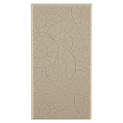 Texture Tile - Nautilus Fineline. Beige Texture Tiles are flexible, washable and can be used with any soft clay. Spritz with CoolSlip or dust on Dry Powder Release for stick-free impressions when using metal clay and polymer clay.