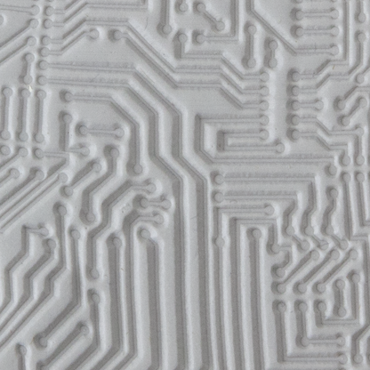 Texture Tile - Circuit Board sample rolled into clay