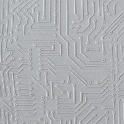 Texture Tile - Circuit Board Fineline sample rolled into clay