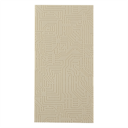 Texture Tile - Circuit Board Fineline. Beige Texture Tiles are flexible, washable and can be used with any soft clay. Spritz with CoolSlip or dust on Dry Powder Release for stick-free impressions when using metal clay and polymer clay.