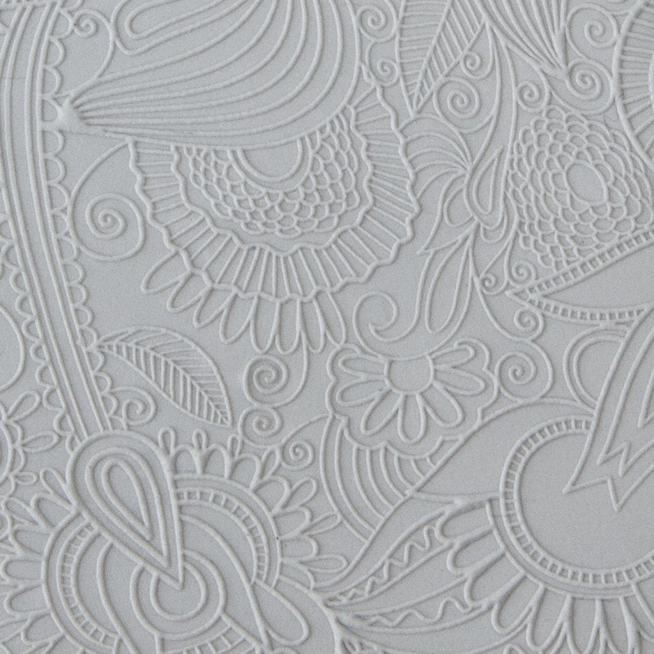 Texture Tile - Flower Doodle Fineline sample rolled into clay