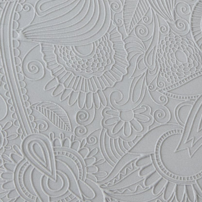 Texture Tile - Flower Doodle Fineline sample rolled into clay