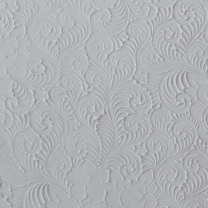Texture Tile - Roses and Swirls Embossed sample rolled into clay