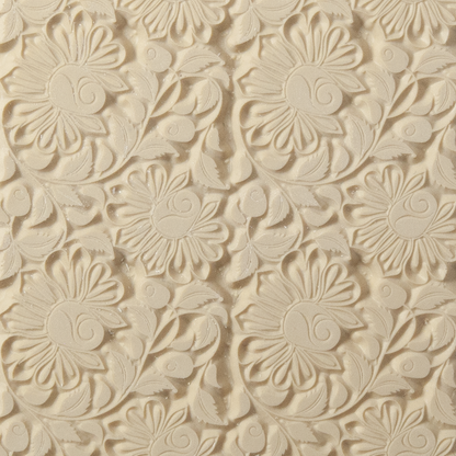Texture Tile - Climbing Roses. Beige Texture Tiles are flexible, washable and can be used with any soft clay. Spritz with CoolSlip or dust on Dry Powder Release for stick-free impressions when using metal clay and polymer clay.