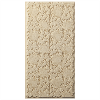Texture Tile - Climbing Roses. Beige Texture Tiles are flexible, washable and can be used with any soft clay. Spritz with CoolSlip or dust on Dry Powder Release for stick-free impressions when using metal clay and polymer clay.