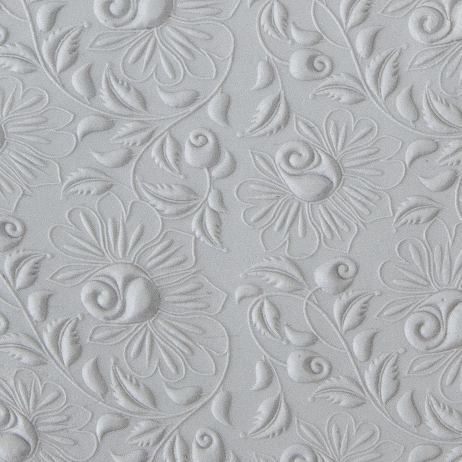 Texture Tile - Climbing Roses Embossed sample rolled into clay
