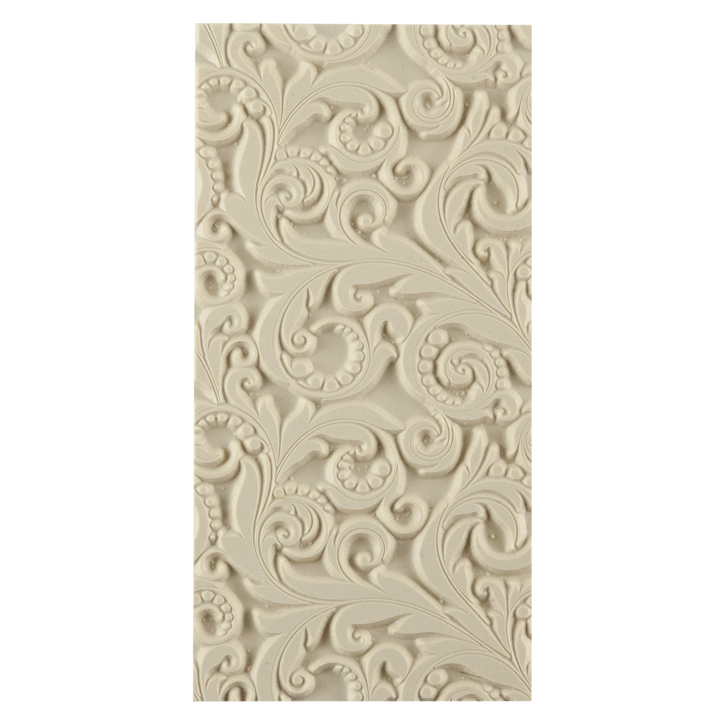 Texture Tile - Leaves and Dots. Beige Texture Tiles are flexible, washable and can be used with any soft clay. Spritz with CoolSlip or dust on Dry Powder Release for stick-free impressions when using metal clay and polymer clay.