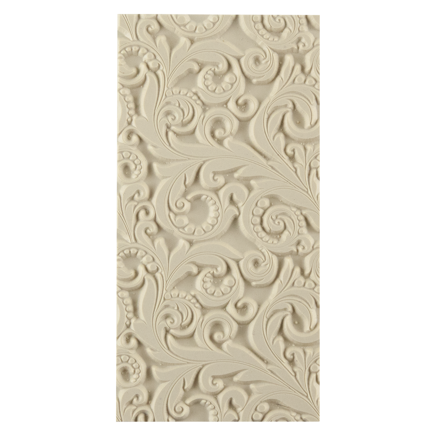 Texture Tile - Leaves and Dots. Beige Texture Tiles are flexible, washable and can be used with any soft clay. Spritz with CoolSlip or dust on Dry Powder Release for stick-free impressions when using metal clay and polymer clay.