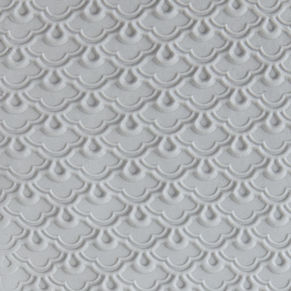 Texture Tile - Nested Scallops sample rolled into clay