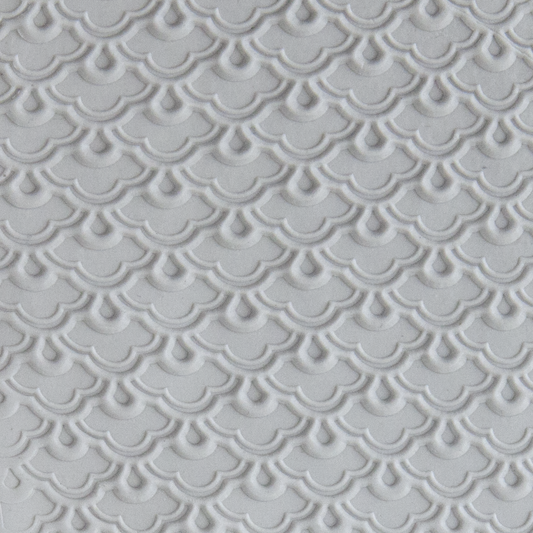 Texture Tile - Nested Scallops sample rolled into clay