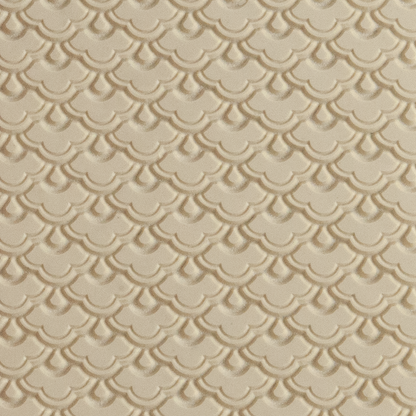 Texture Tile - Nested Scallops. Beige Texture Tiles are flexible, washable and can be used with any soft clay. Spritz with CoolSlip or dust on Dry Powder Release for stick-free impressions when using metal clay and polymer clay.