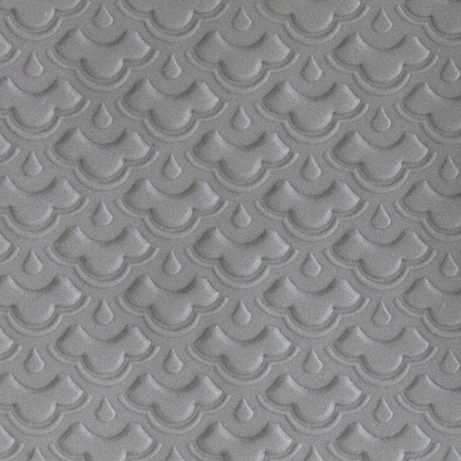 Texture Tile - Nested Scallops Embossed sample rolled into clay
