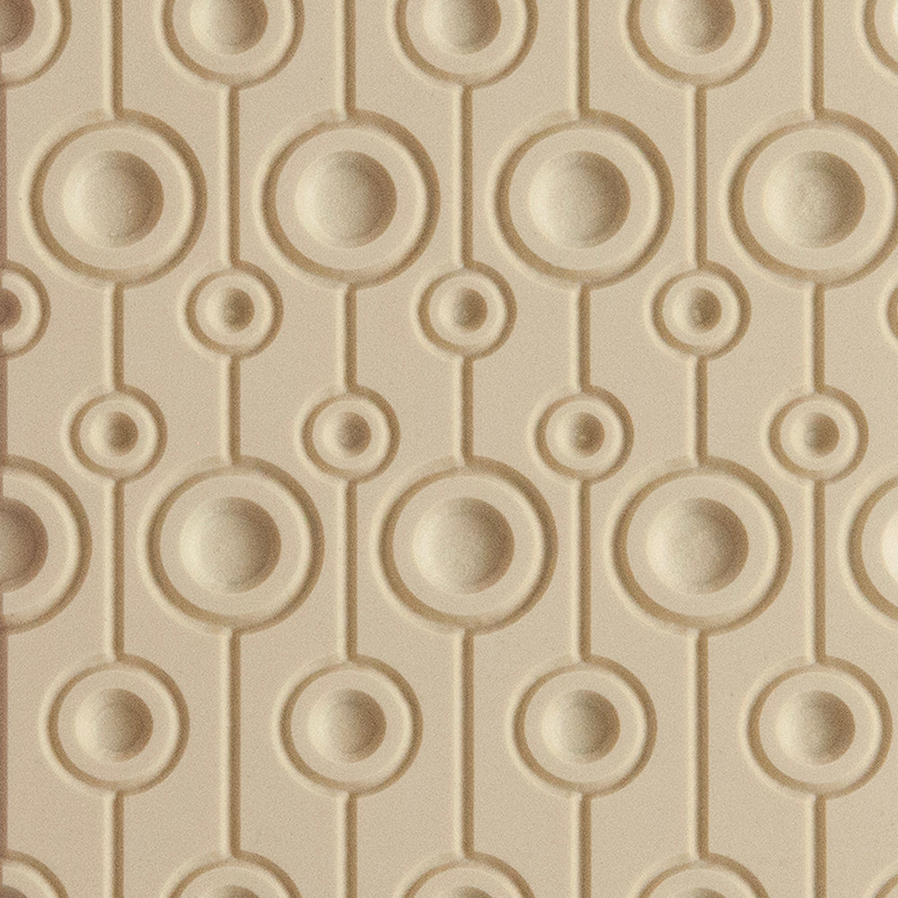 Texture Tile - Central Park Embossed. Beige Texture Tiles are flexible, washable and can be used with any soft clay. Spritz with CoolSlip or dust on Dry Powder Release for stick-free impressions when using metal clay and polymer clay.