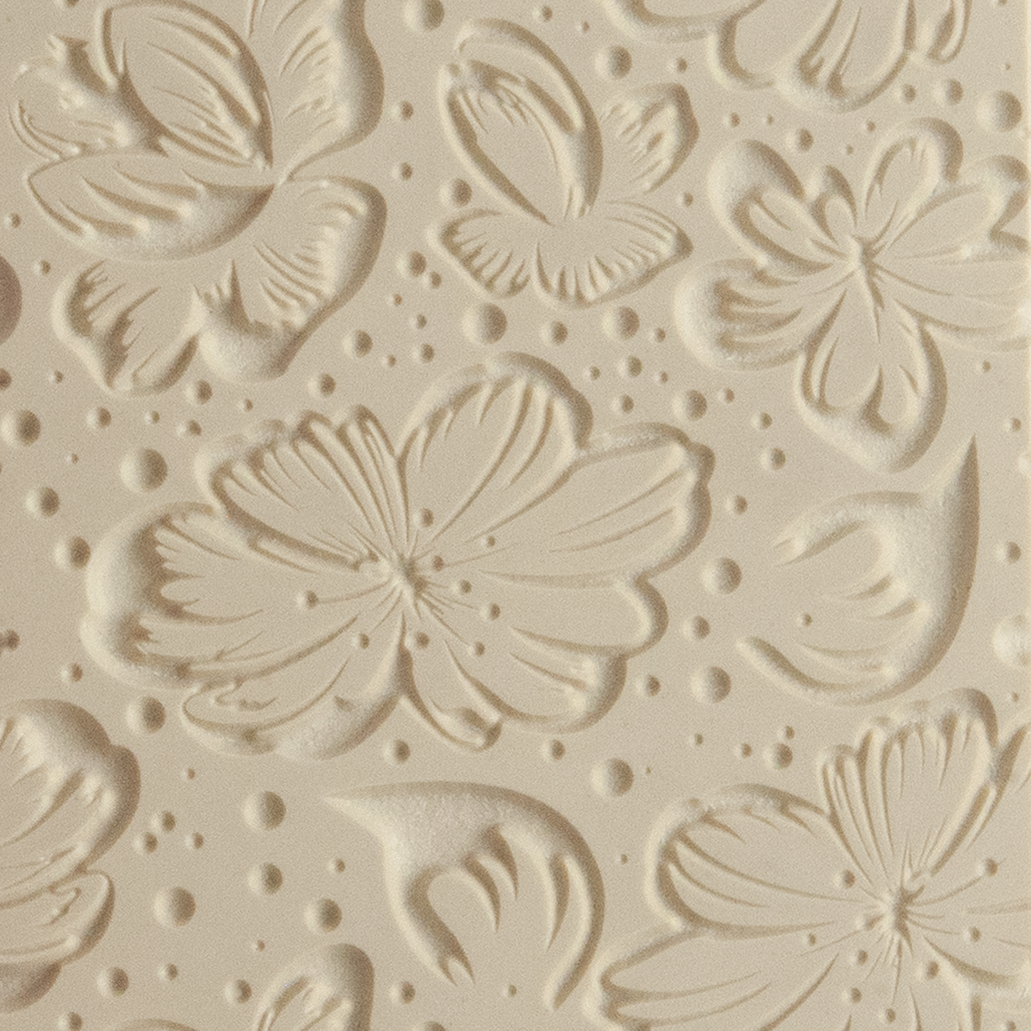 Beige Texture Tile - Spring Sky EmbossedTexture Tiles are flexible, washable and can be used with any soft clay. Spritz with CoolSlip or dust on Dry Powder Release for stick-free impressions when using metal clay and polymer clay.