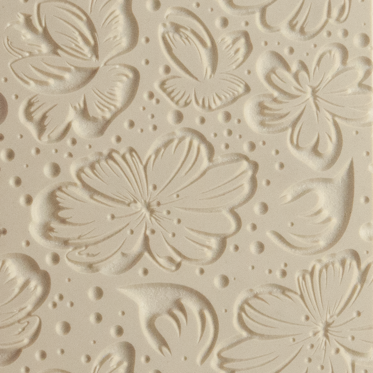 Beige Texture Tile - Spring Sky EmbossedTexture Tiles are flexible, washable and can be used with any soft clay. Spritz with CoolSlip or dust on Dry Powder Release for stick-free impressions when using metal clay and polymer clay.