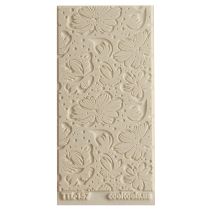 Beige Texture Tile - Spring Sky EmbossedTexture Tiles are flexible, washable and can be used with any soft clay. Spritz with CoolSlip or dust on Dry Powder Release for stick-free impressions when using metal clay and polymer clay.
