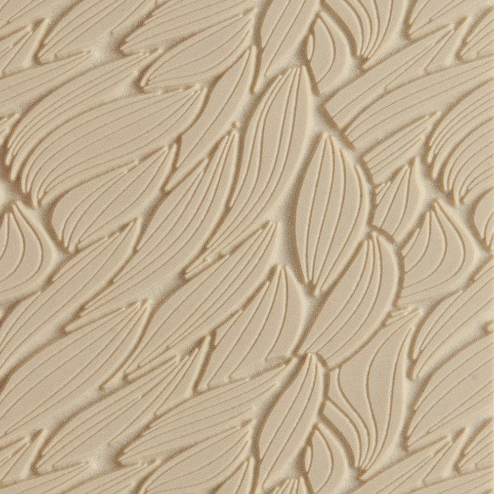 Texture Tile - Seaweed Symphony Fineline. Beige Texture Tiles are flexible, washable and can be used with any soft clay. Spritz with CoolSlip or dust on Dry Powder Release for stick-free impressions when using metal clay and polymer clay.