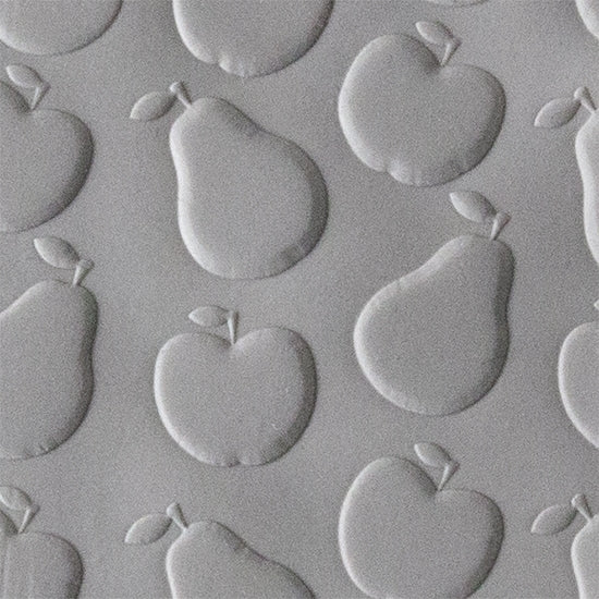 Texture Tile - Pair-a-Fruit Embossed sample rolled into clay