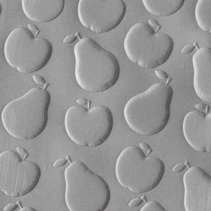 Texture Tile - Pair-a-Fruit Embossed sample rolled into clay