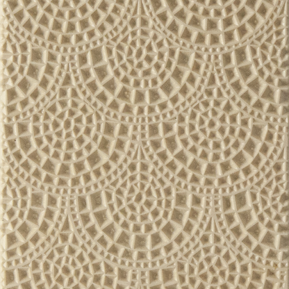 Texture Tile - Mosaic Mantra. Beige Texture Tiles are flexible, washable and can be used with any soft clay. Spritz with CoolSlip or dust on Dry Powder Release for stick-free impressions when using metal clay and polymer clay.