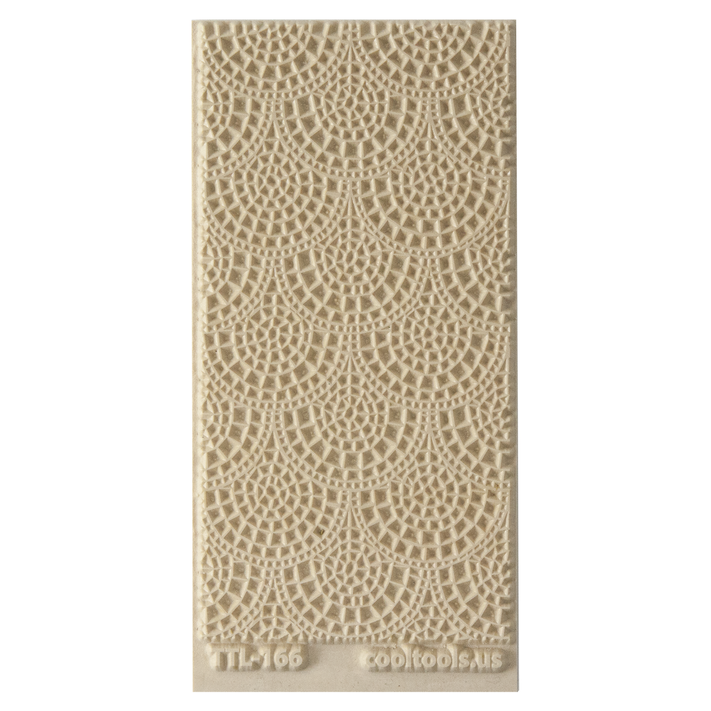 Texture Tile - Mosaic Mantra. Beige Texture Tiles are flexible, washable and can be used with any soft clay. Spritz with CoolSlip or dust on Dry Powder Release for stick-free impressions when using metal clay and polymer clay.
