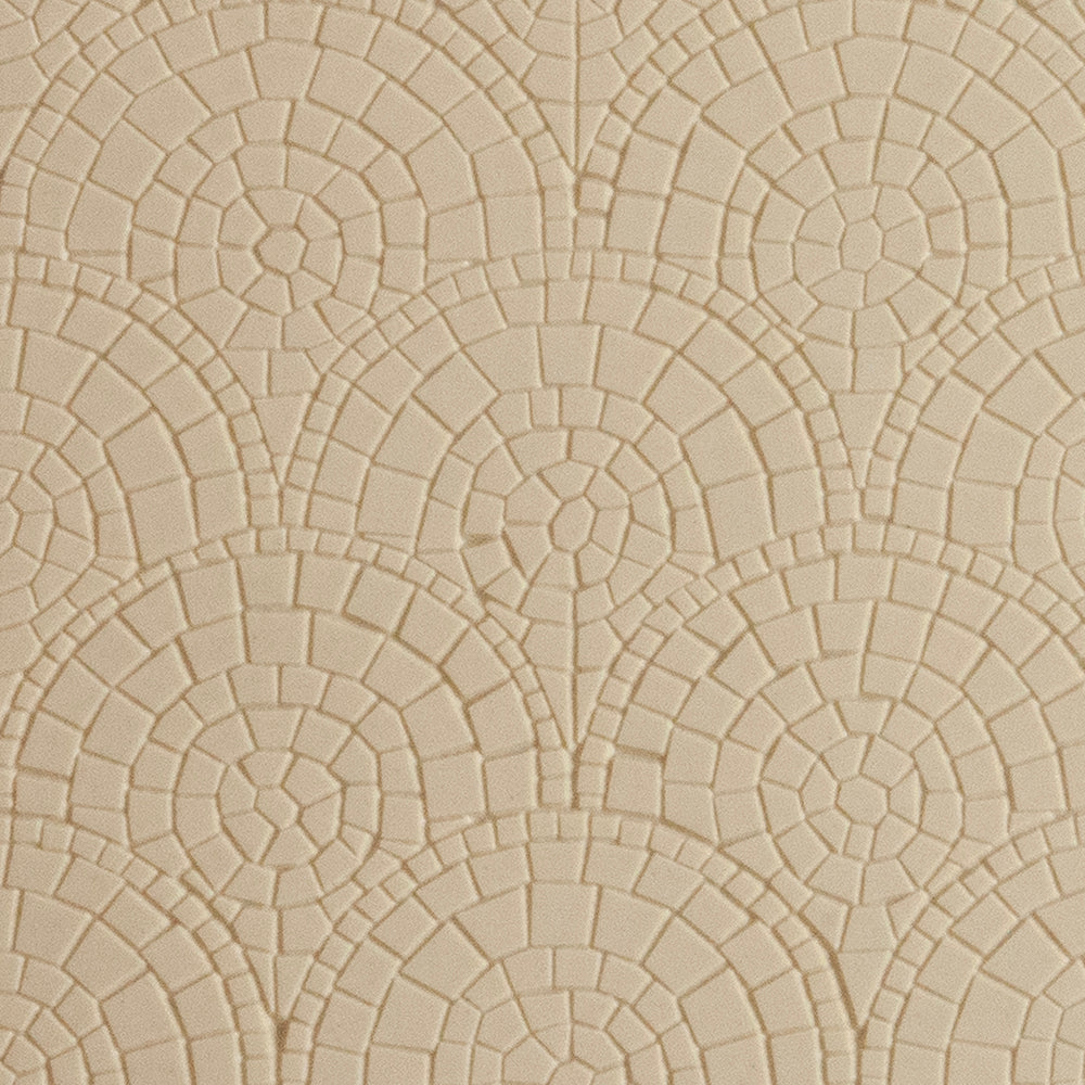 Texture Tile - Mosaic Mantra Fineline. Beige Texture Tiles are flexible, washable and can be used with any soft clay. Spritz with CoolSlip or dust on Dry Powder Release for stick-free impressions when using metal clay and polymer clay.