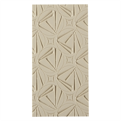 Texture Tile - Deco Dimension Embossed. Beige Texture Tiles are flexible, washable and can be used with any soft clay. Spritz with CoolSlip or dust on Dry Powder Release for stick-free impressions when using metal clay and polymer clay.
