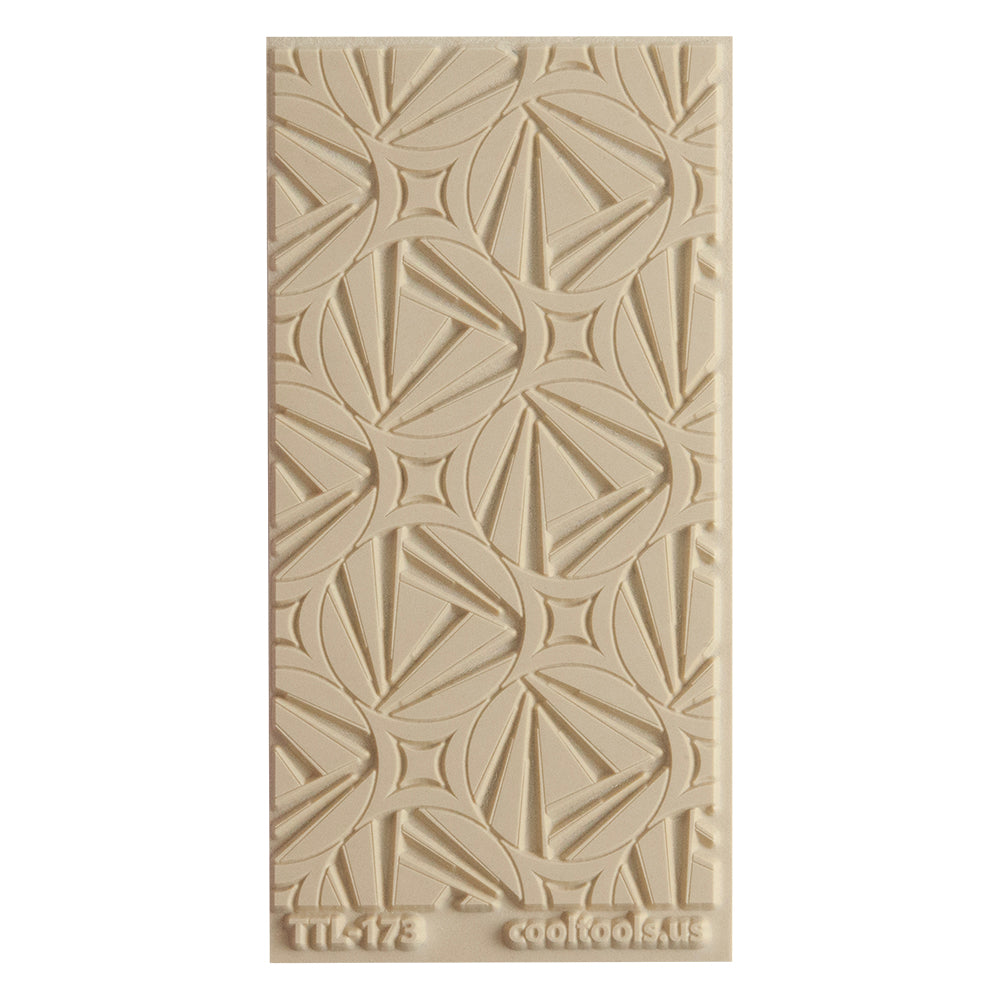 Texture Tile - Deco Dimension Embossed. Beige Texture Tiles are flexible, washable and can be used with any soft clay. Spritz with CoolSlip or dust on Dry Powder Release for stick-free impressions when using metal clay and polymer clay.